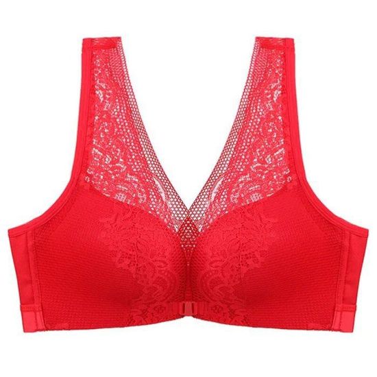 Soutien-gorge Push-up Dentelle GRACING – Taille 38B, Fermeture Avant Bouton, Sans Armatures, Neuf