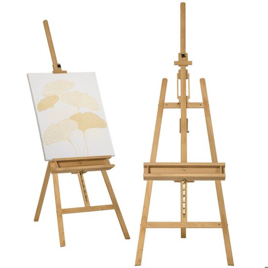 Chevalet Bois WOODOK Réglable Hêtre - 150cm Ou 180cm, Pliable Pour Artistes Peinture