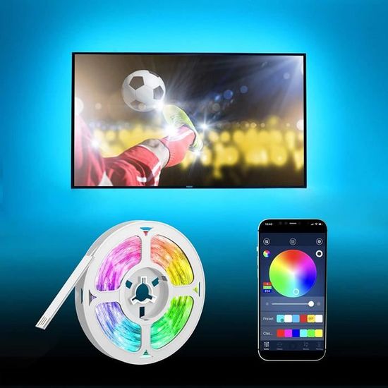 RUBAN LED LED TOGO Ruban LED Bleutooth 5m TV RGB USB avec App Bande LED Lumineuse Reacutetroeacuteclairage TV Controcircleacute 103