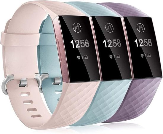 Pack 4 Bracelet En Silicone Pour Fitbit Versa/Fitbit Versa 2 Bracelet, Bande De Remplacement