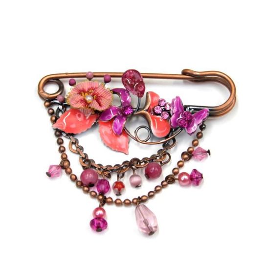 Broche Épingle à Nourrice Personnalisée - or rose laminé