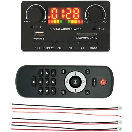 Carte Décodeur Audio Bluetooth 5.0 Avec Télécommande - Lecture MP3/USB - Pour Voiture, Haut-parleurs DIY - Tension 3.7-5V