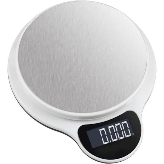 Balance De Cuisine Numérique Ronde Avec écran LCD - Capacité 5 Kg - Fonction Tare - Message "Count The Memories"
