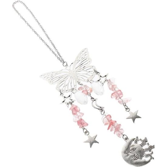 Carillon Attrape-soleil étoile Et Lune En Cristal - 45 Cm - Effets Prismatiques Arc-en-ciel - Décoration Fenêtre