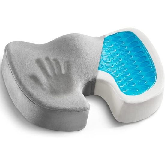 Coussin Coccyx En Mousse Mémoire – Forme Ergonomique – Largeur Réglable – Housse Lavable