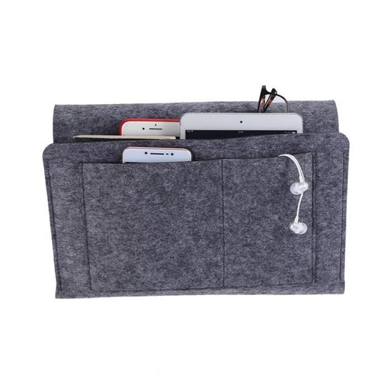 Organisateur D'accoudoir Canapé Avec 5 Poches + Porte-gobelet - Rangement Télécommande, Téléphone, Snacks - En Polyester
