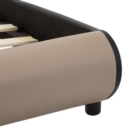 SWT Cadre de lit avec LED Cappuccino Similicuir 180x200 cm 2