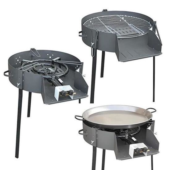 Grille De Cuisson Ronde En Acier Inoxydable Ø50cm Pour Barbecue - 3 Trous De Suspension - Compatible Weber Et Barbecues Charbon