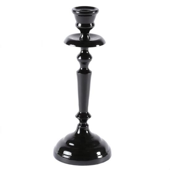 G.Wurm Bougeoir Tige En Métal - Noir - Chandelier - Assiette Pour Bougies À Tige - (L-H-P) 11 X