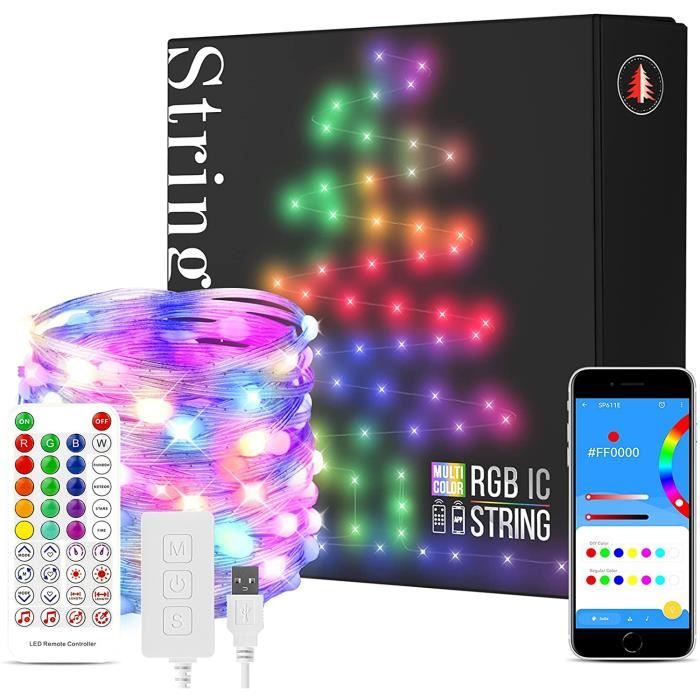 Guirlande Lumineuse Intelligente 30m 300 LED - Contrôle Par App Et Télécommande, étanche IP44, Synchronisation Musicale