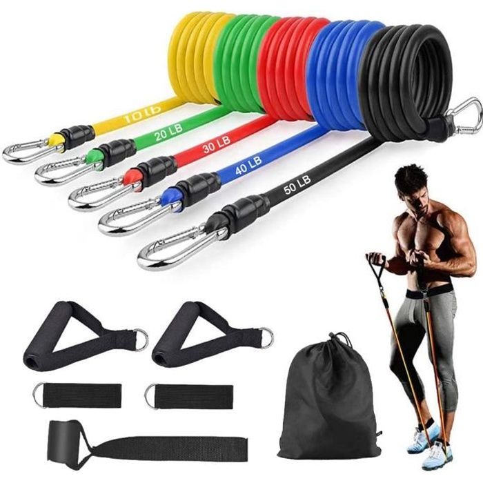 Bandes de Résistance Set, Bands de Fitness Elastique Musculation, 150LBS TPE Bandes de Exercice en Entraînement,Perdre du Poids,gym