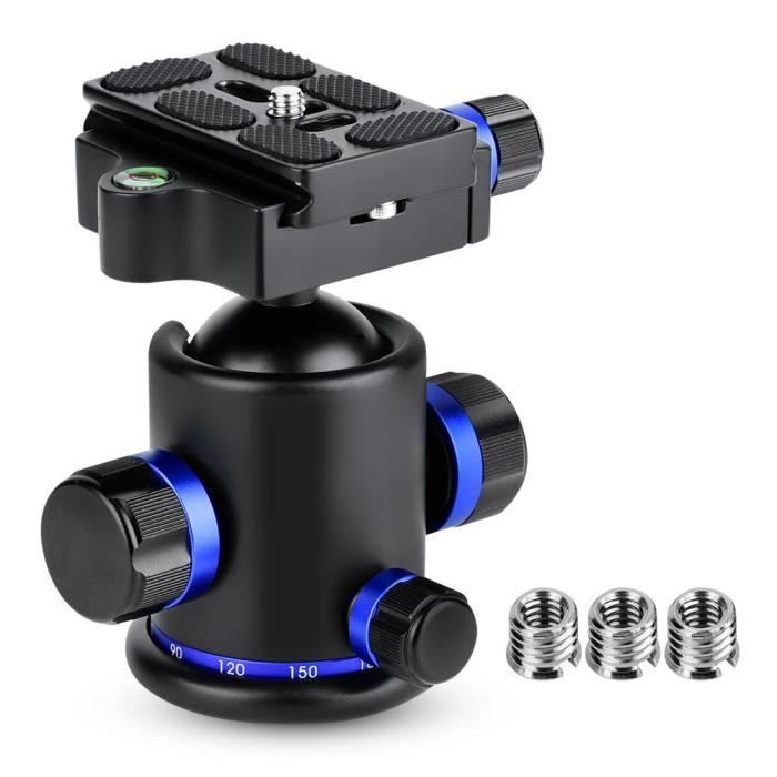 Rotule Panoramique Trépied Mefury Panoramique avec Adaptateur de Vis 3pcs 1-4 -à 3-8- Bleu -CHN