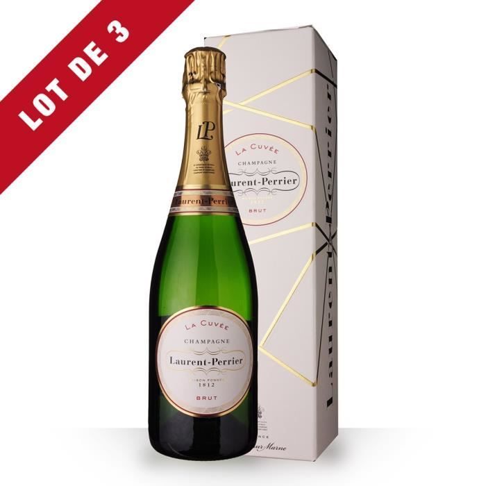 3X Laurent-Perrier Brut 75cl - Etui - Champagne