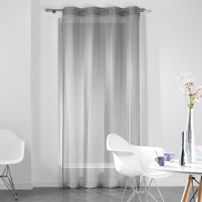 Panneau a oeillets 140 x 240 cm voile fils coupes dandy Gris