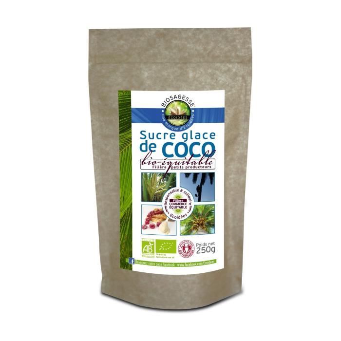 Ecoidees+Sucre glace de coco BIO 250 g de poudre