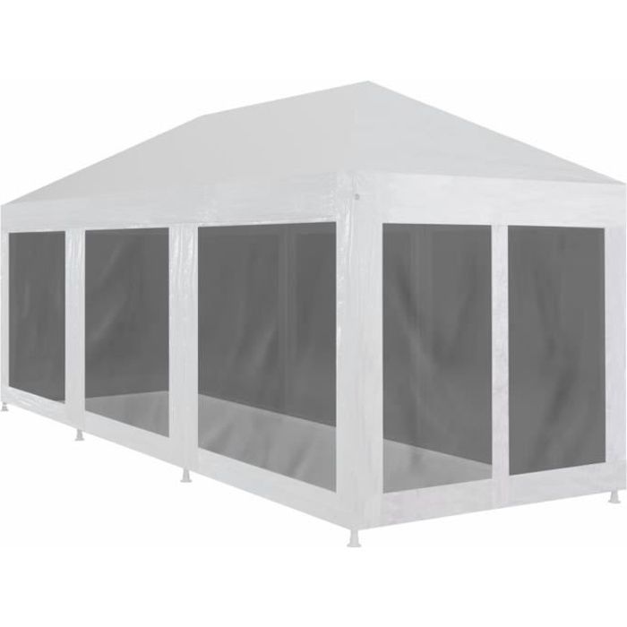 Tonnelle de Jardin Tente Réception Pavillon Barnum Chapiteau avec 8 parois en maille 9 x 3 m