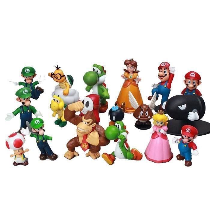 SHAN 18 pièces Super Mario Figurine plastique Jeux