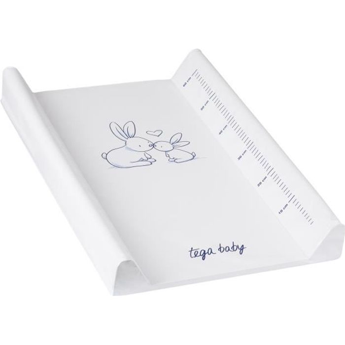 Lapin matelas à langer rigide et confortable pour le bébé avec toise thème Lapin couleur Blanc dimensions 50 x 70 cm lavable