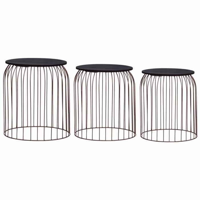 Jardin*4476Moderne - Lot de 3 Tables Basses gigognes Vintage Décor Table d'appoint pour salon Table de Salon - Bout de canapé Table