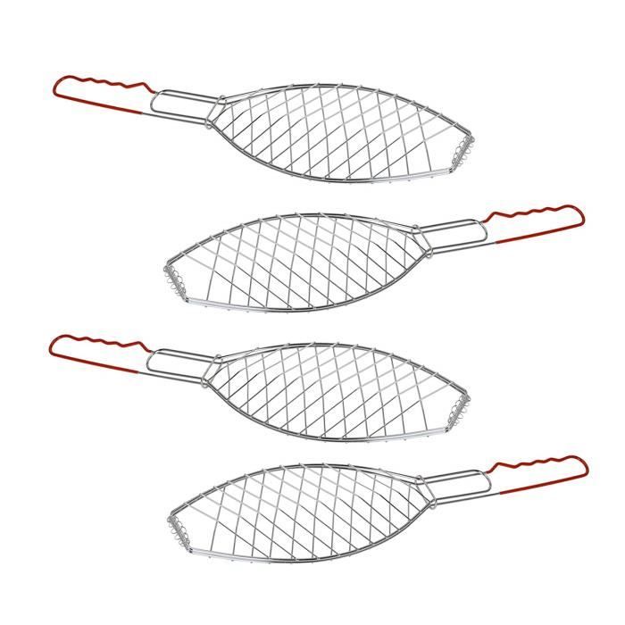 Grille de barbecue pour poisson - Support panier - Accessoires par ToCis big BBQ Silber (58x13 cm)
