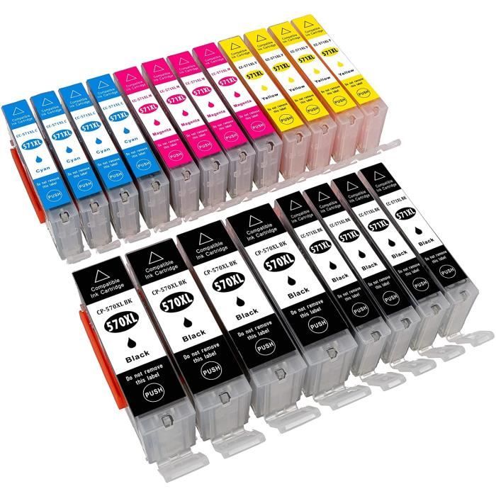 Cartouches d'encre ESMOnline Lot de 20 cartouches d&aposencre XL compatibles Canon Pixma TS 5050 5051 5053 5055 6050 60 81114