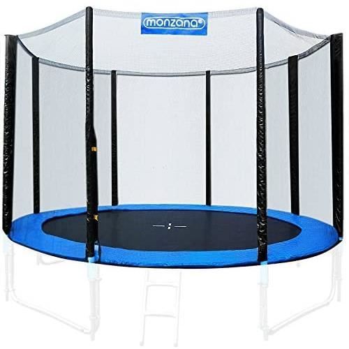 filet de sécurité pour trampoline 6 poteaux ø 426-430 cm en polyéthylène résistant aux uv aux déchirures et aux intempéries r
