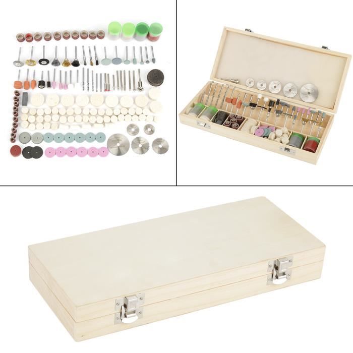 Kit d'accessoires pour outil rotatif 242 pièces pour bricolage coupe sculpture ponçage polissage forage -QUT