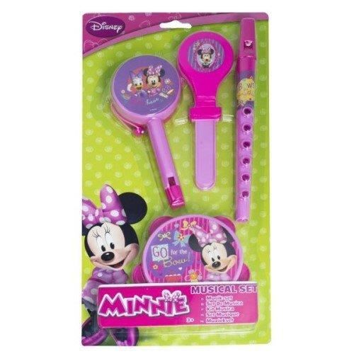 DISNEY Minnie Mouse - Set Musical - 4 Instruments de Musique - tambour, flûte, tambourin, castagnette