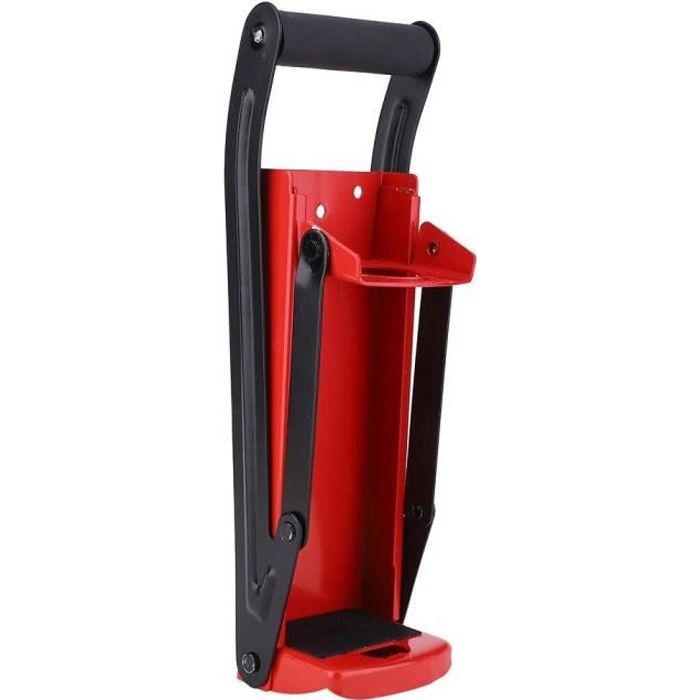 500ML Broyeur de canettes-outil de recyclage de bouteilles en plastique avec poignée en caoutchouc rouge en acier