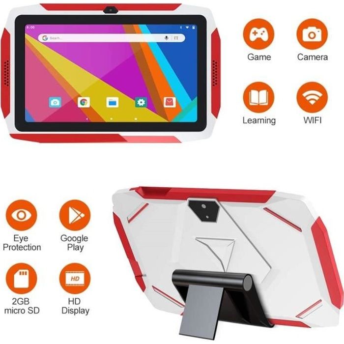 Tablette tactile enfant,16 Go Tablette Enfants, Tablette Éducative enfant 7- HD Android 9.0(Quad-Core 1.6Ghz, Wifi, BT4.0 )