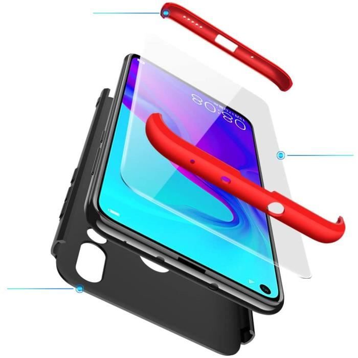 Coque Huawei Nova 4 avec Protection Écran Verre Trempé Antichoc PC Anti Empreintes digitales 360 Degrés Anti Rayure 3 en 1 ÉtNT
