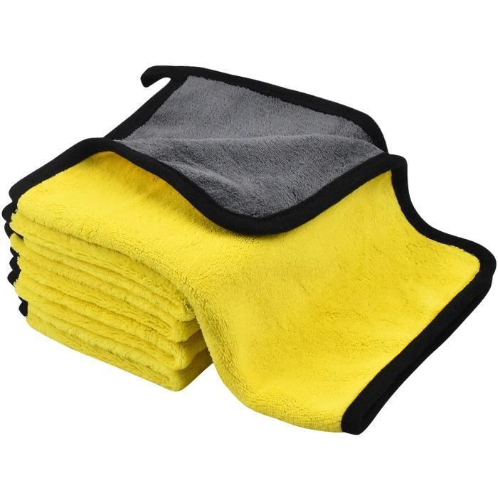 5 Pièce Chiffon microfibre voiture, voiture microfibre tissu sec, nettoyage chiffon pour lavage voiture et moto