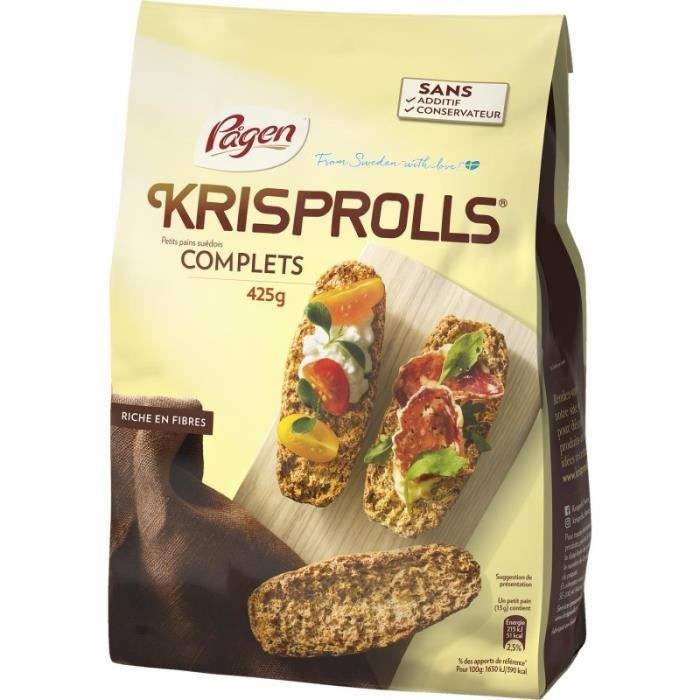 KRISPROLLS - Pain Complets 425G - Lot De 4