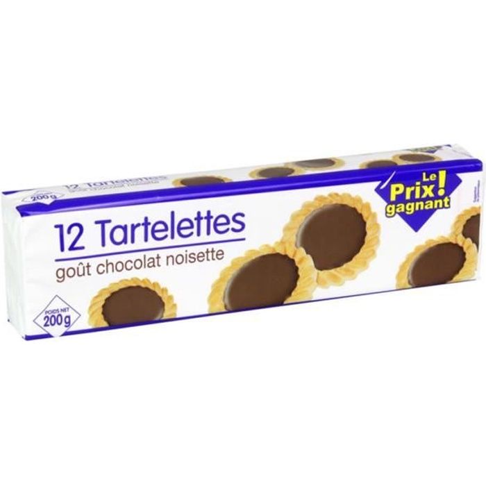 Tartelettes chocolat noisettes Leader Price - 200g