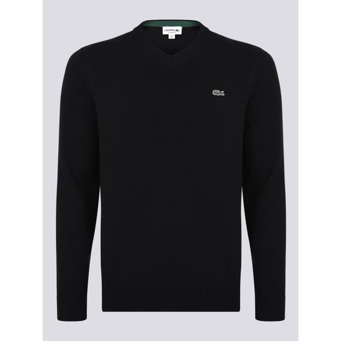 Lacoste Pull Homme Noir col en V