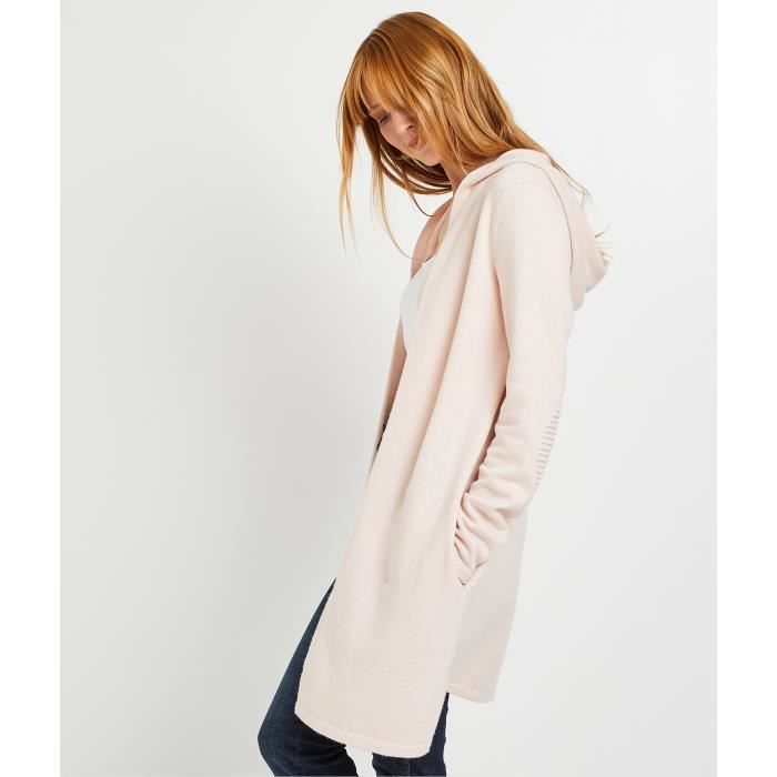GRAIN DE MALICE - Long gilet capuche femme