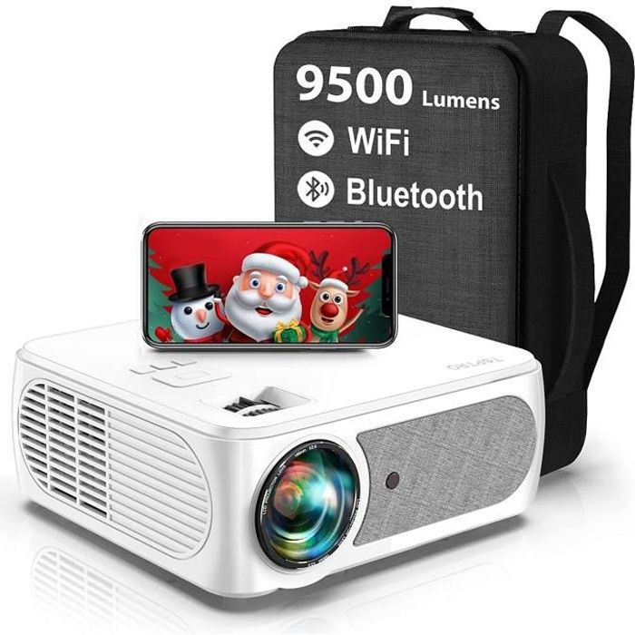 Vidéoprojecteur WiFi Bluetooth, [9500 Lumens] TOPTRO 1080P Full HD Vidéoprojecteur 4K, 5G WiFi, Zoom, Home Cinéma Projecteur Portabl