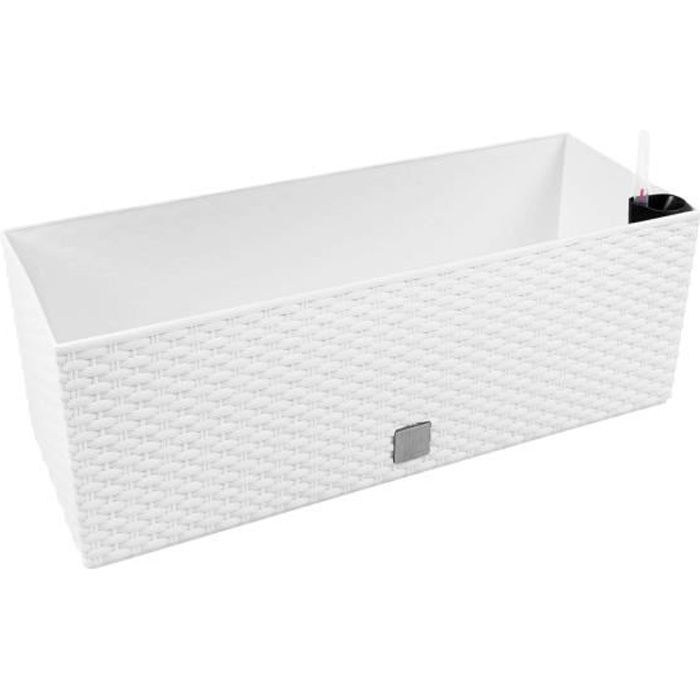 PROSPERPLAST Jardiniere rectangulier 17L blanc 52x20x19cm arrosage automatique