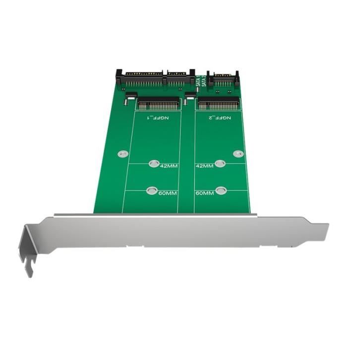 RaidSonic ICY BOX IB-CVB512-S Adaptateur d'interface M.2 M.2 Card 6 Go-s SATA 6Gb-s vert