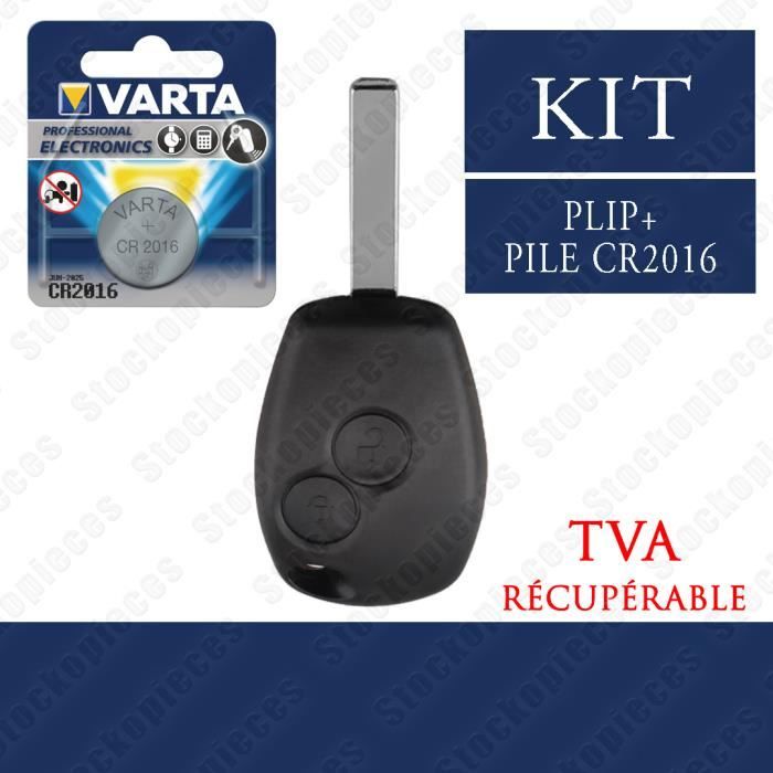 REFURBISHHOUSE 2 Bouton Coque Telecommande Plip Cle Boitier pour Renault Modus Clio 3 Twingo Noir