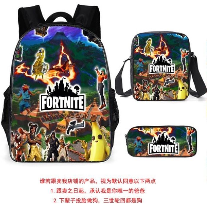 3 Pack Sac à Dos Sac d'ordinateur, Fortnite Sac à Dos d'impression Sac à Dos Bookbag Femmes Sac porté Dos Scolaire B8