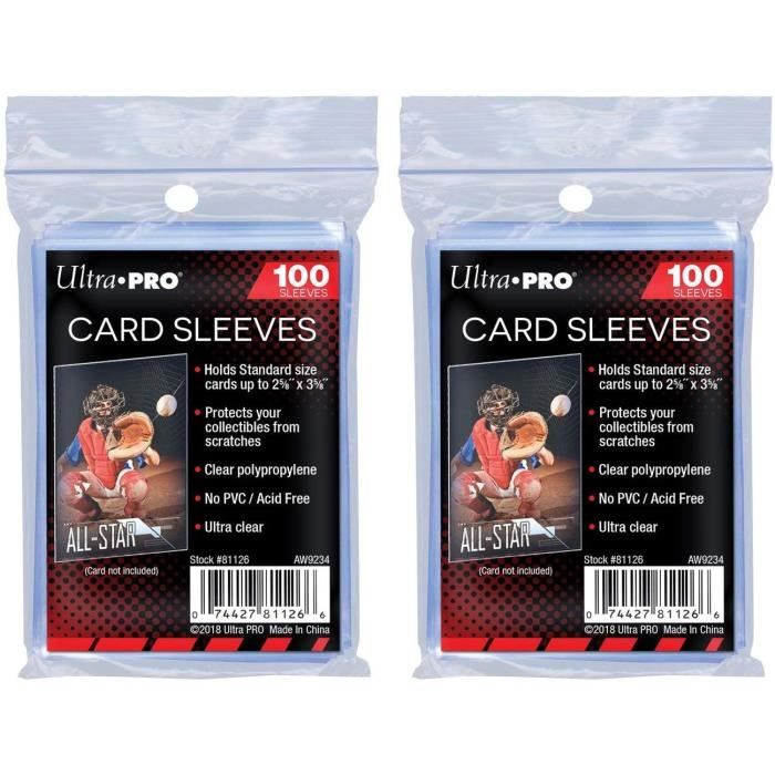 Pack de 2x 100 sleeves protèges cartes - Ultra pro