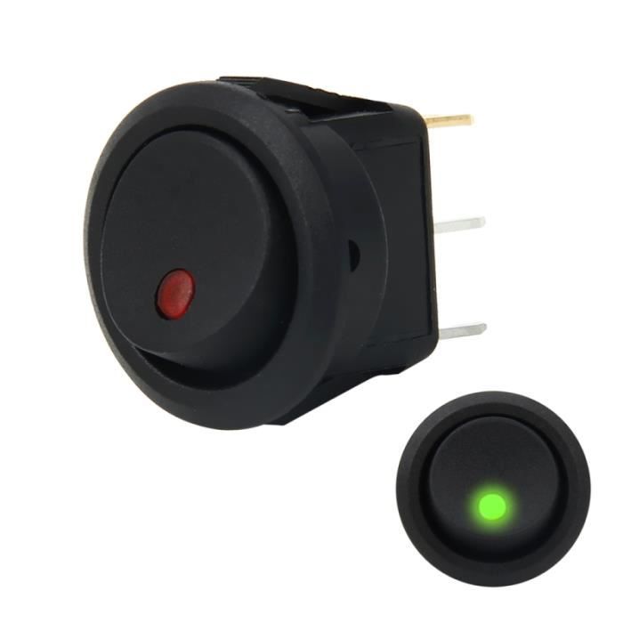 Interrupteur voiture 20 Ampères 12 volts Triple Plugs LED ON OFF d'alimentation à bascule lumière verte Autre
