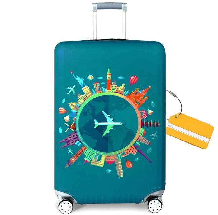 Housse De Protection Pour Valise Hiseng - Élastique, Lavable, Anti-rayures - Taille L (26-28 Pouces) - Noir - Idéale Pour Voyage, Business, Vacances