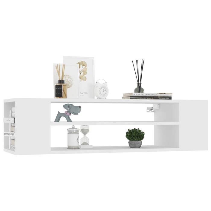 Meubles TV murale - UU - Armoire TV suspendu - Blanc - 100x30x26 5 cm - Bois d’ingénierie T740