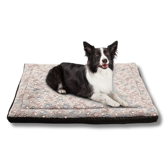 Comparer les prix de Lit pour Chien Panier Coussin Tapis Matelas M 100x70 cm Grande Taille Gris Motif PET ZEN Dehoussable Lavable Mousse Résistante