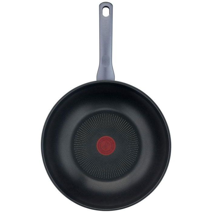 Wok - TEFAL - Daily Cook - Acier inoxydable - 28 cm - Couvercle inclus - Antiadhésif