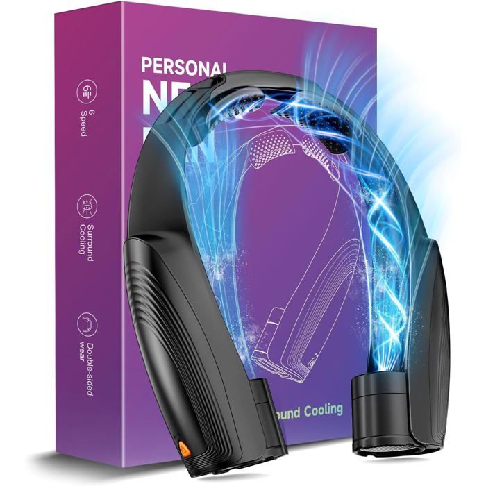 Ventilateur De Cou Portable 6 Vitesses Ventilateur Cou Climatiseur Rechargeable 8000 Mah 360° Cooling Ventilateur De Cou Silencie - Laser Genetics Carron