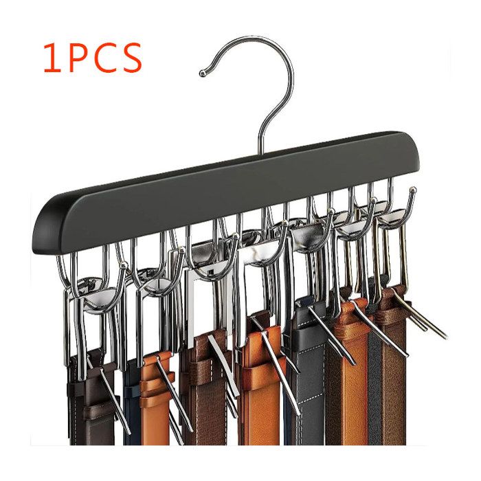 Lot De 4 Porte-ceintures Pivotants 360° - 6 Crochets Chacun, Idéal Pour Cravates, Foulards Et Accessoires