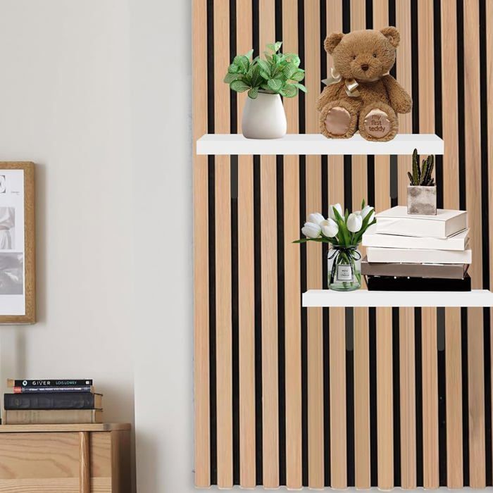 étagère Flottante 2 Étagères Murales Métal 30cm Noir - Antirouille - Pour Salle De Bain/Cuisine - Gain De Place Etagères Murales